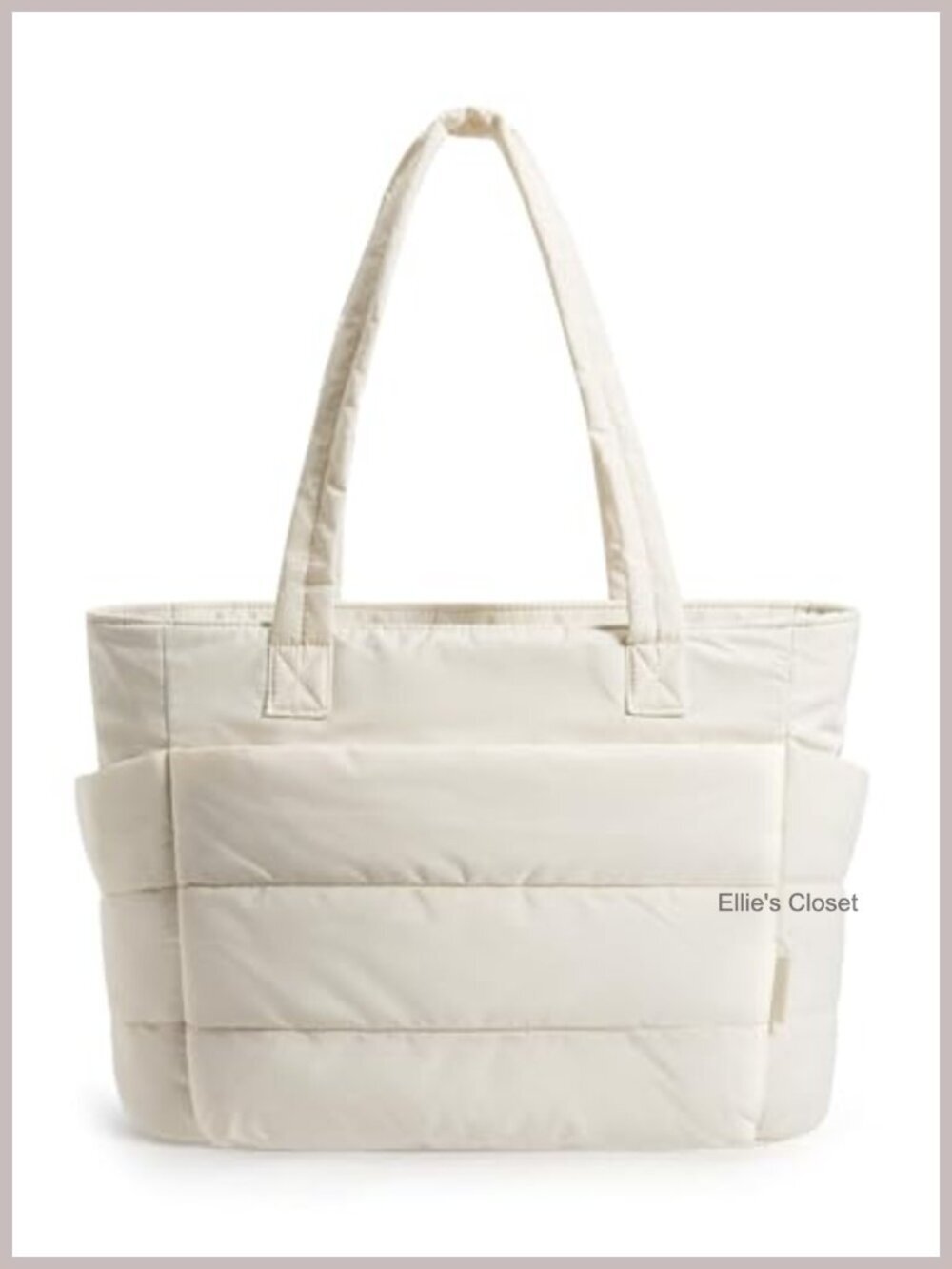 Lightweight Puffer Tote Bag with Compartments Shoulder Handbag for Travel Work